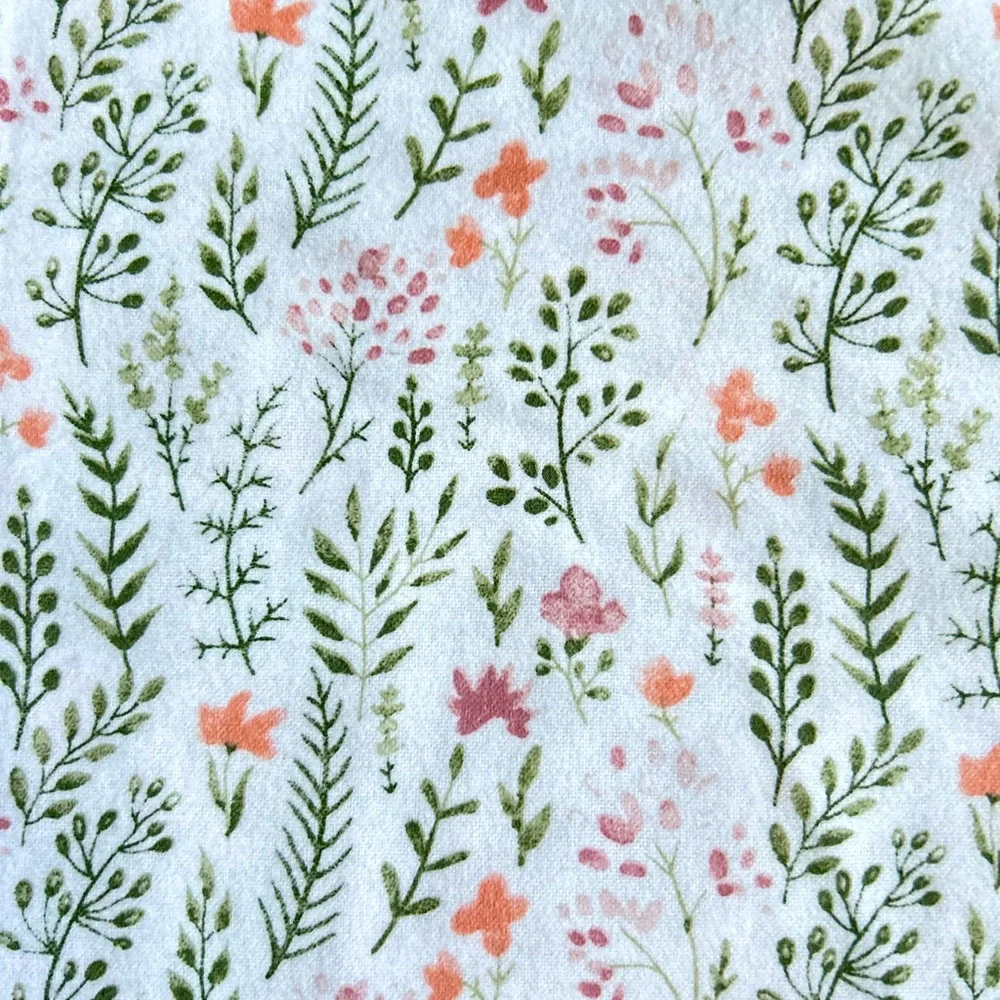 Hand Crafted Baby Blanket Colorful Floral Soft Flannel Blanket Satin Binding